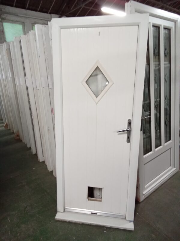 Used White Composite Back Door 860mm x 2060mm 0419