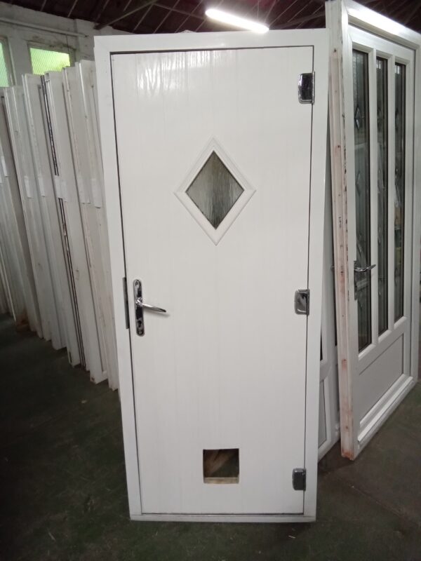 Used White Composite Back Door 860mm x 2060mm 0419 - Image 4