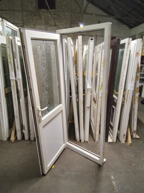 Used White Upvc Back Door 840mm x 2115mm 0531 - Image 2