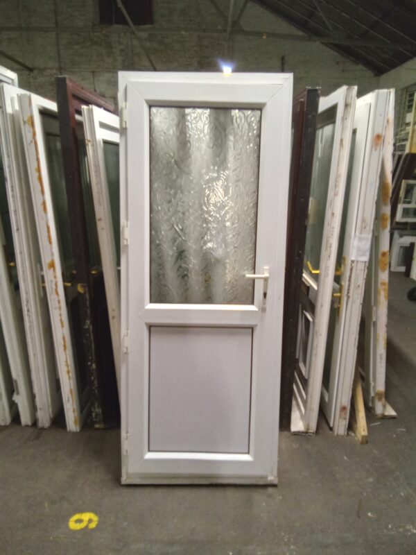 Used White Upvc Back Door 840mm x 2115mm 0531 - Image 4