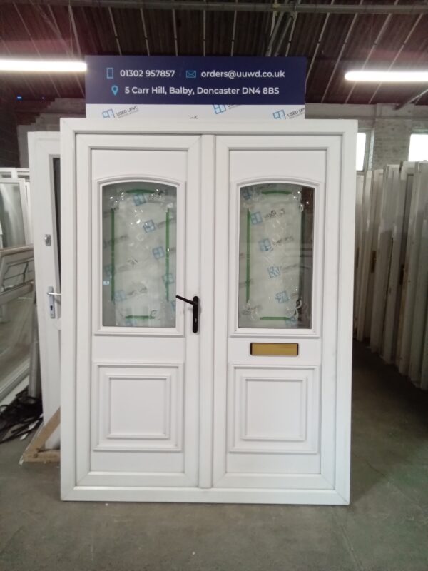 Used White Upvc French Doors 1600mm x 2100mm EA1