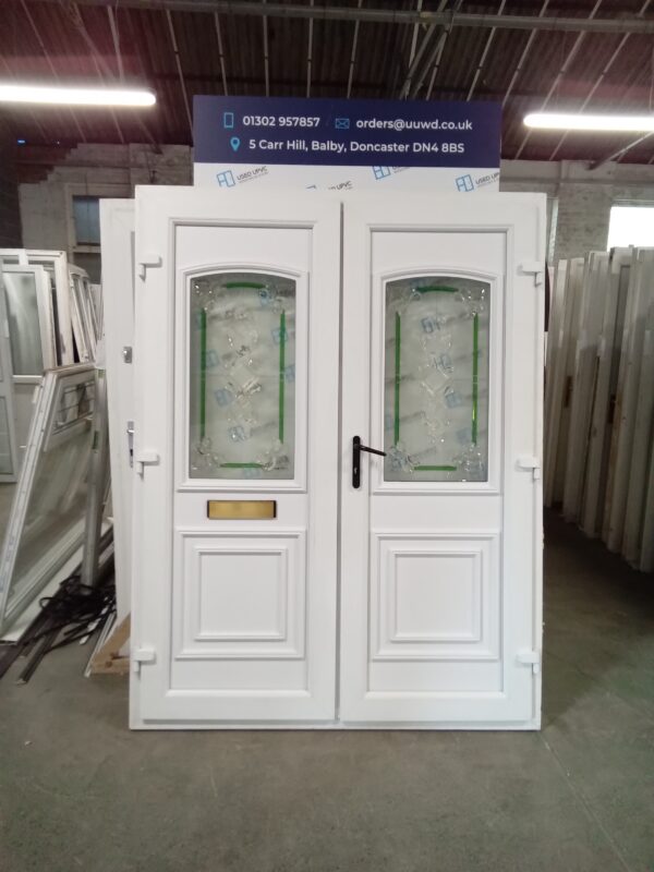 Used White Upvc French Doors 1600mm x 2100mm EA1 - Image 2