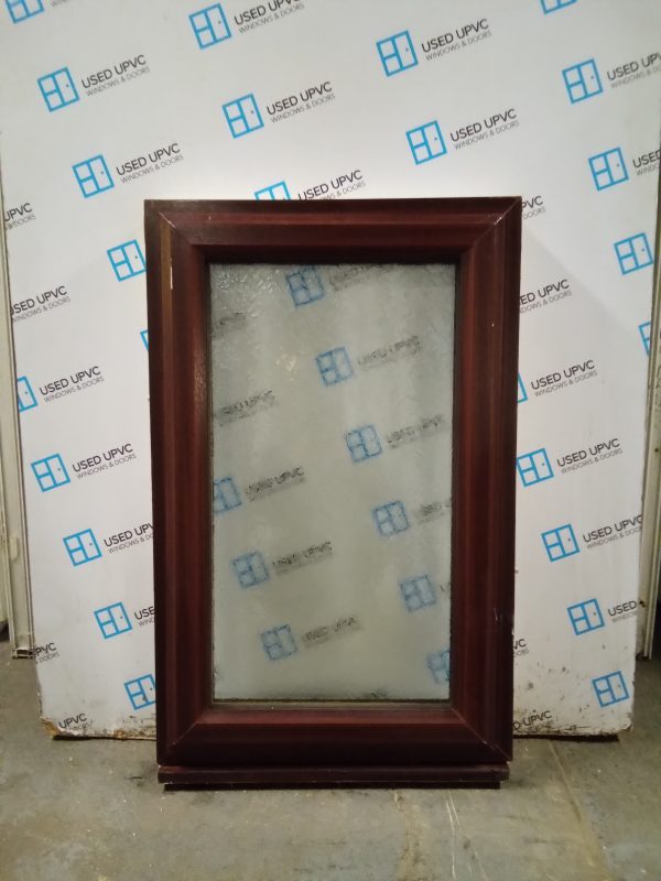 Used woodgrain and white upvc window 665mm x 1065mm W0049