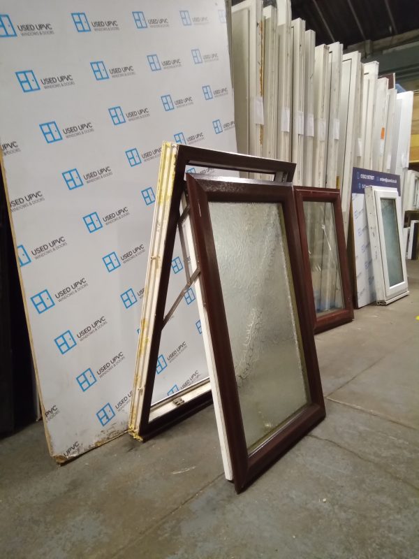Used woodgrain and white upvc window 665mm x 1065mm W0049 - Image 5