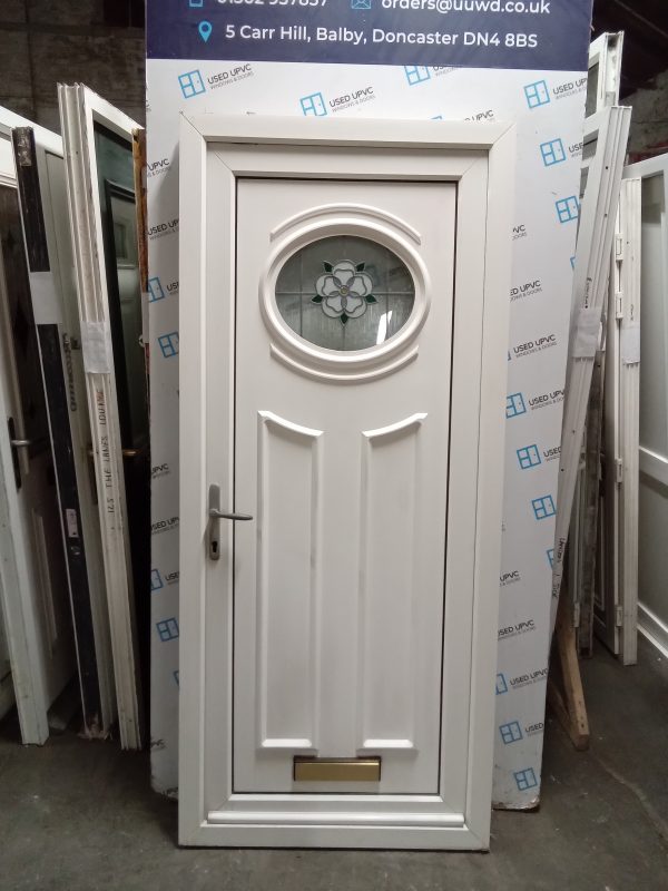 Used White Upvc Front Door 900mm x 2050mm 0172