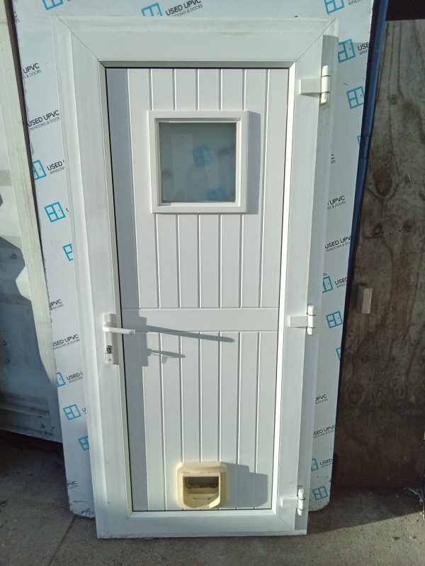 Used White Upvc Back Door 930mm x 2050mm C8D32 - Image 2