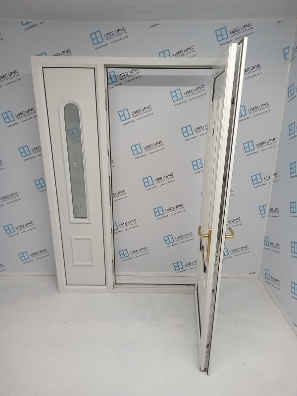 Used White Upvc Front Door And Side Panel 1405mm x 2075mm DS010 - Image 3