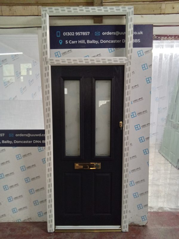 Brand New Blue Composite Front Door And Toplight 980mm x 2580mm ND24