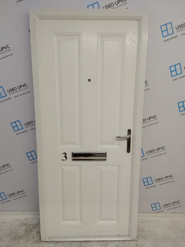 Used White Composite Front Door 895mm x 1980mm 0315