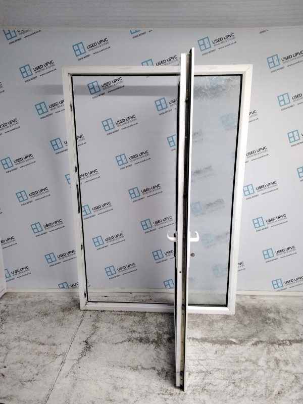 Used White Upvc Front Door And Side Panel 1375mm x 2045mm DS016 - Image 3