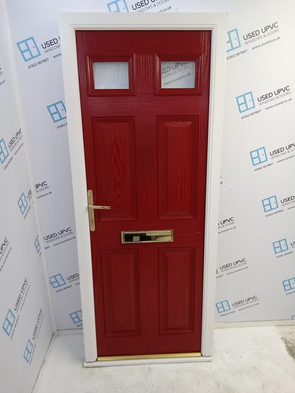 Used red Composite Front door 820mm x 2025 0409