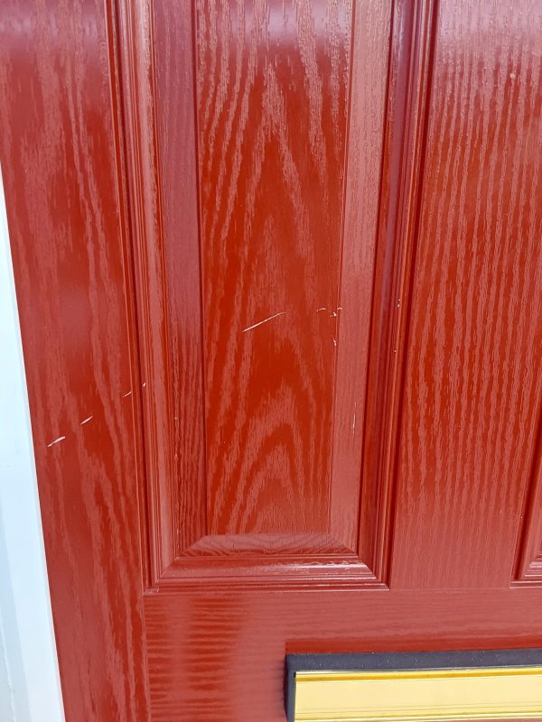 Used Red Composite Front Door 840mm x 1960mm 0387 - Image 4