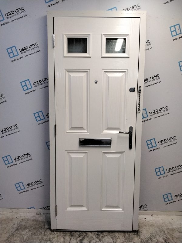 Used Red Composite Front Door 870mm x 2085mm 0779 - Image 2