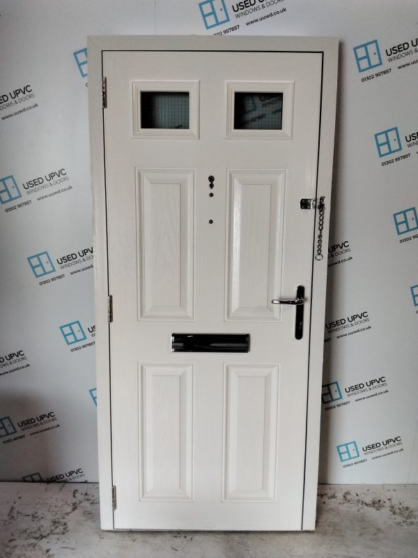 Used Red Composite Front Door 905mm x 1960mm C1037 - Image 2