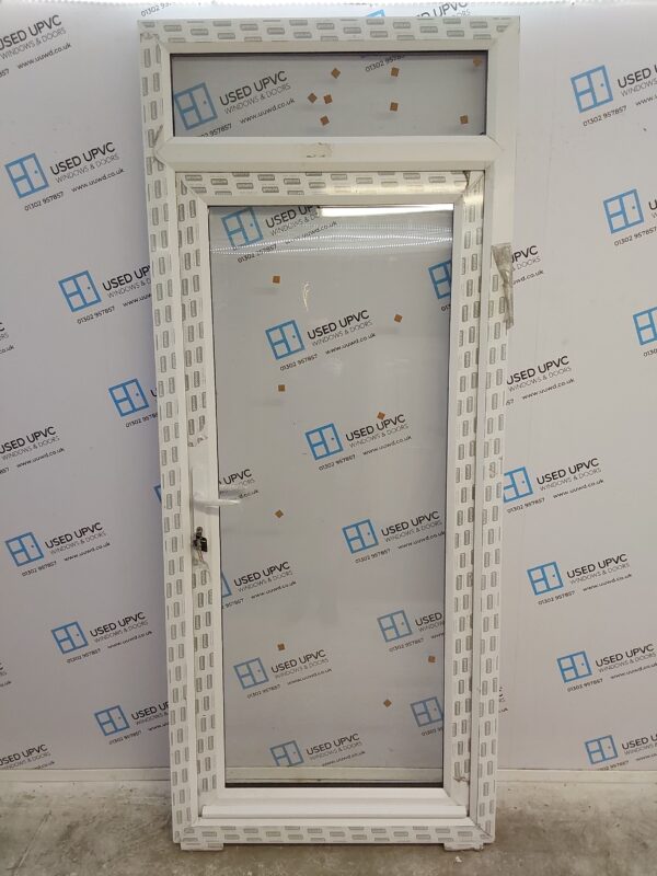 Brand New White Upvc Full Glass Back Door And Toplight 960mm x 2290mm ND99