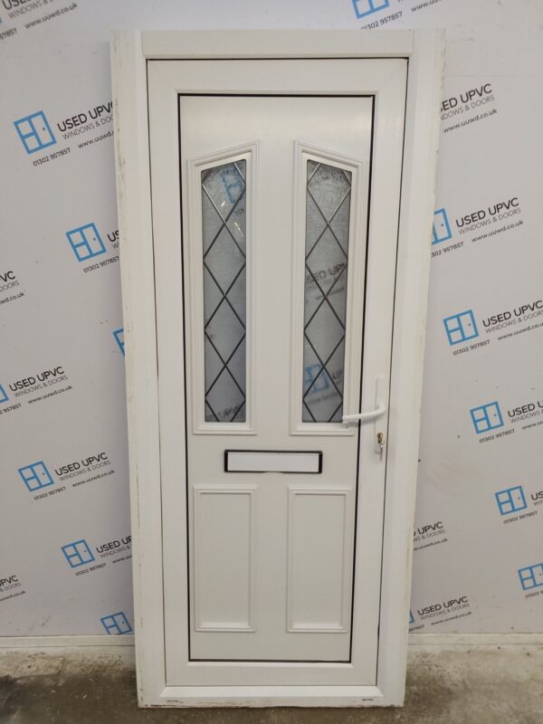 Used White Upvc Front Door 885mm x 2060mm (reduce to 835mm) C9D35