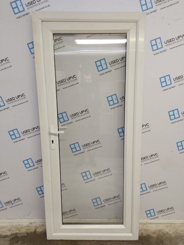 Used White Upvc Full Glass Back Door (outwards opening) 900mm x 2070mm 0268 - Image 2