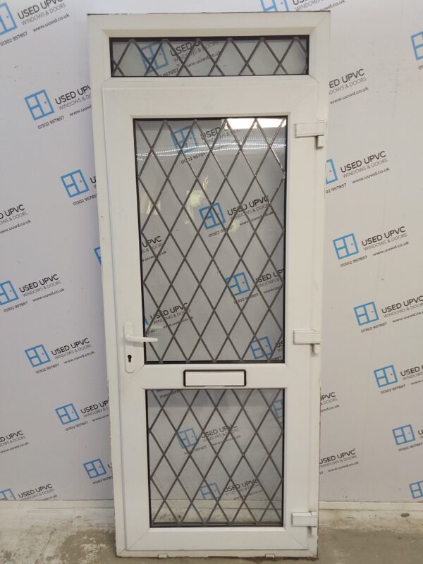 Used White Upvc Front Door And Toplight (outwards opening) 905mm x 2260mm 0698