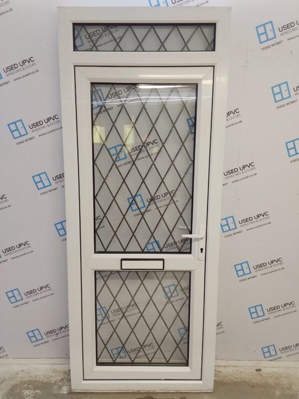 Used White Upvc Front Door And Toplight (outwards opening) 905mm x 2260mm 0698 - Image 2