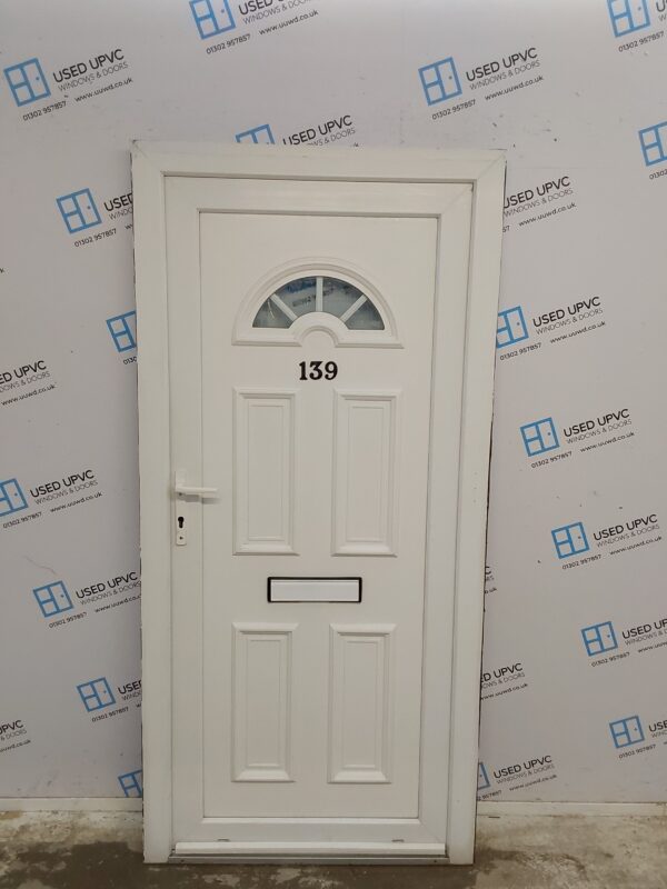 Used White Upvc Front Door 950mm x 1975mm 0441