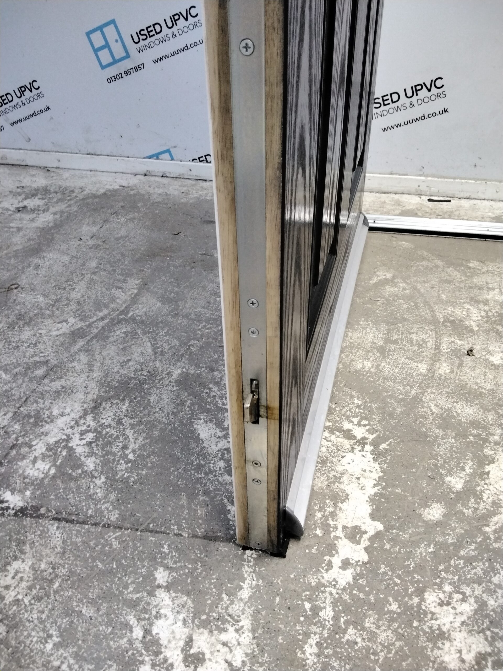 Used Black Composite Front Door 900mm x 2005mm 0622 Used UPVC Windows