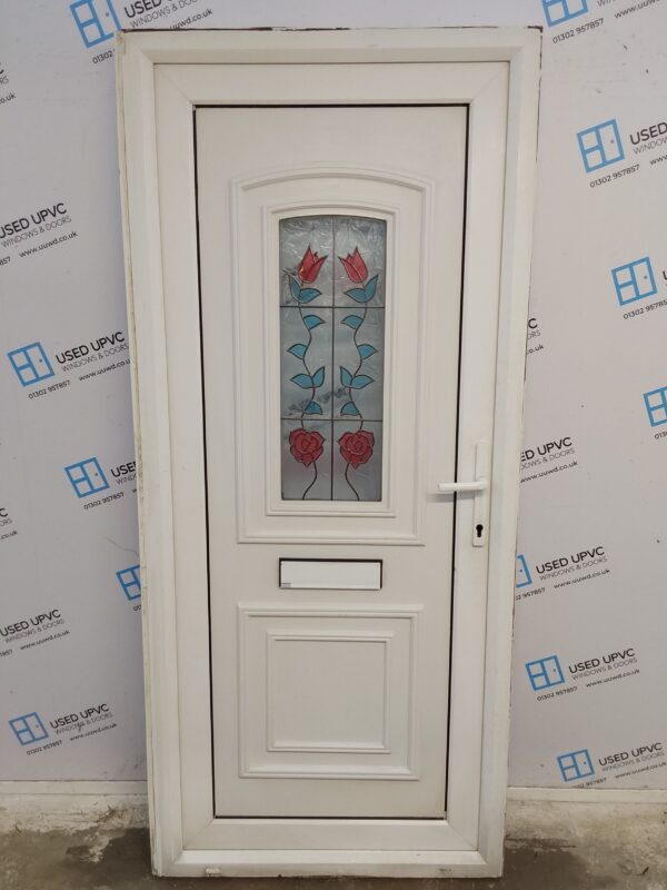 Used White Upvc Front Door 930mm x 2080mm (reduce to 915mm) 0566