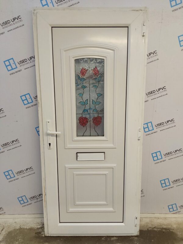 Used White Upvc Front Door 930mm x 2080mm (reduce to 915mm) 0566 - Image 2