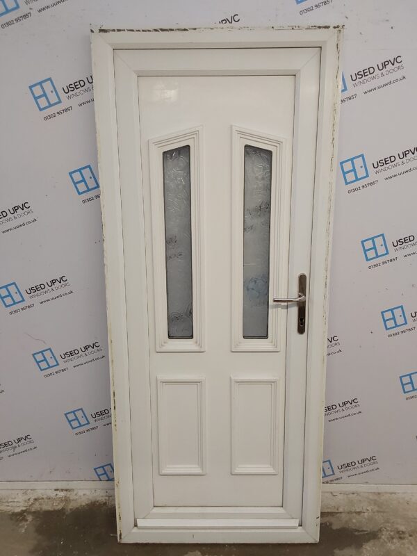 Used White Upvc Back Door 855mm x 2025mm 0197