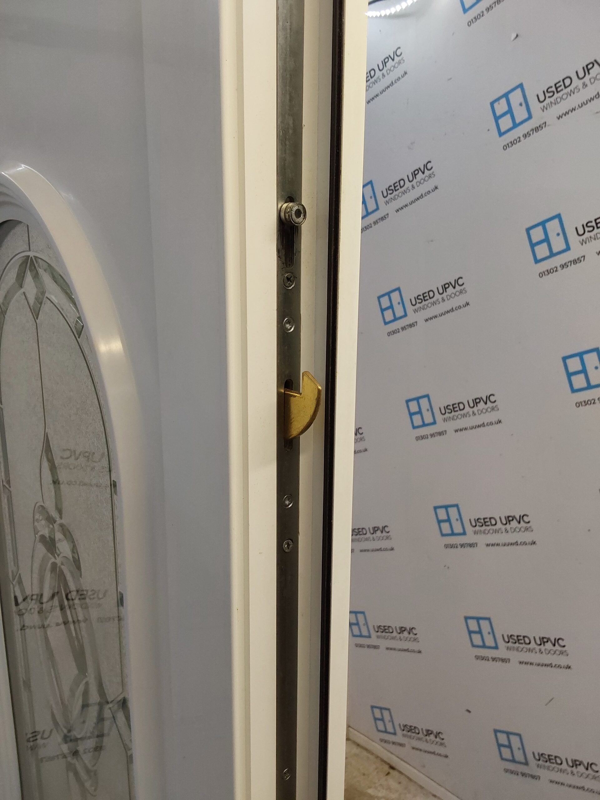 Used White Upvc Front Door 910mm x 2065mm (Reduce To 880mm) 0268 Used