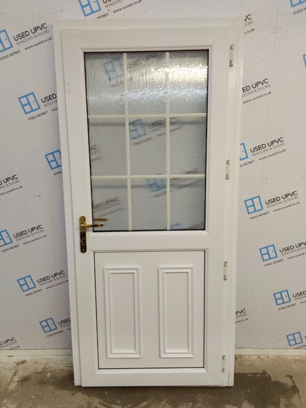 Used White Upvc Back Door 950mm x 2040mm (reduce to 920mm) C12D49 - Image 2