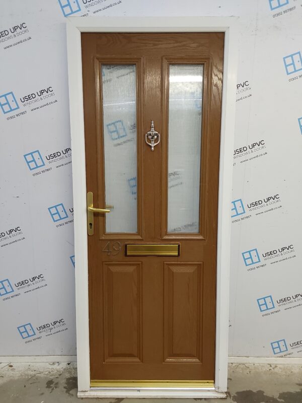 Used Oak Composite Front Door 855mm x 2045mm C8D72