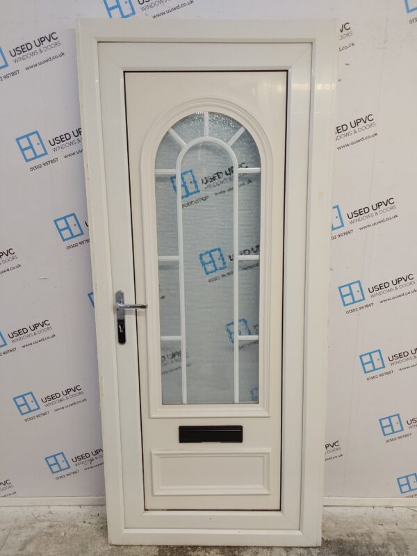 Used White Upvc Front Door 905mm x 2060mm (reduce to 885mm) 0188