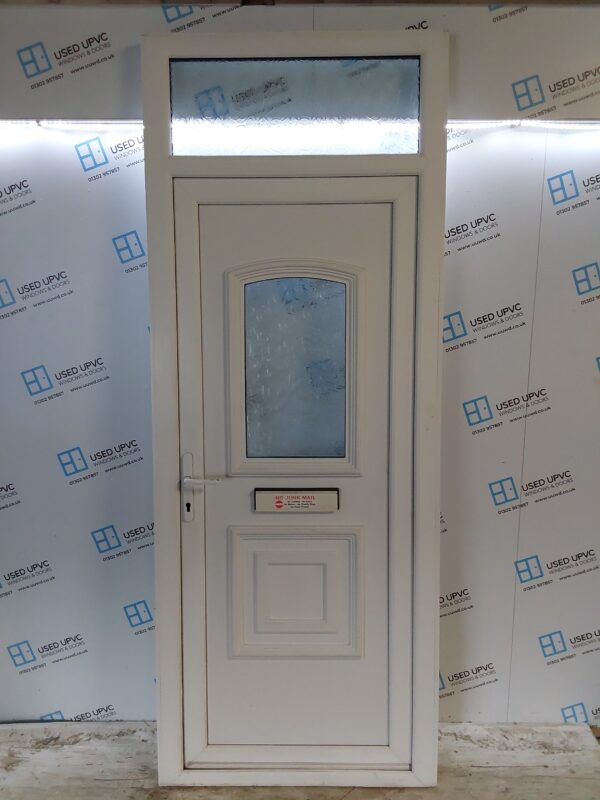 Used White Upvc Front Door And Toplight 980mm x 2540mm (reduce to 950mm) 0403