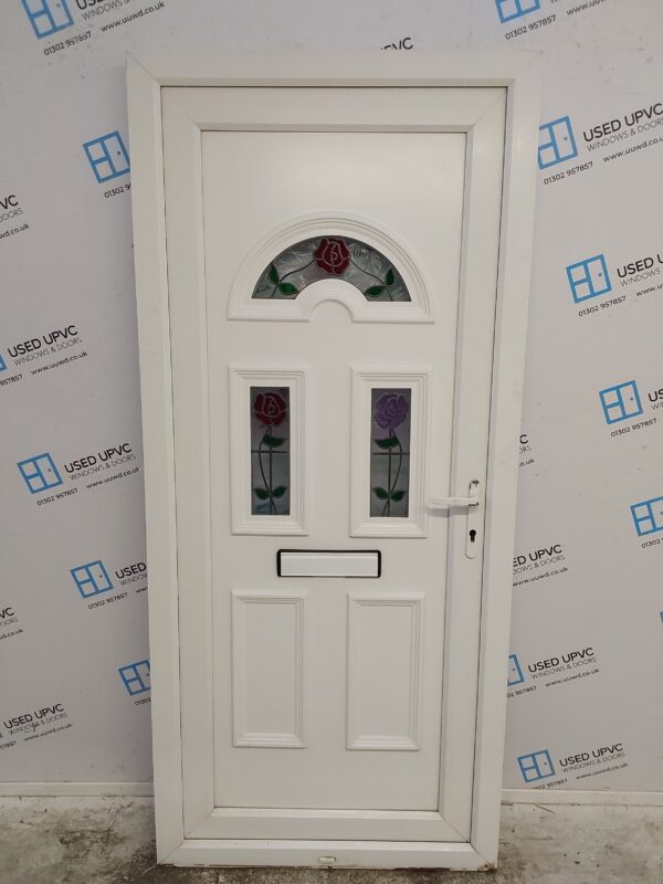 Used White Upvc Front Door 905mm x 2020mm 0079