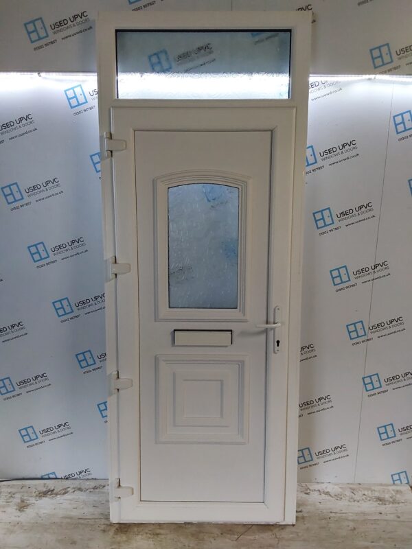 Used White Upvc Front Door And Toplight 980mm x 2540mm (reduce to 950mm) 0403 - Image 2