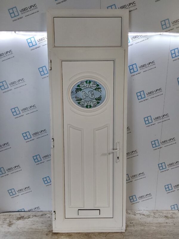 Used White Upvc Front Door And Toplight 860mm x 2495mm 0406 - Image 2