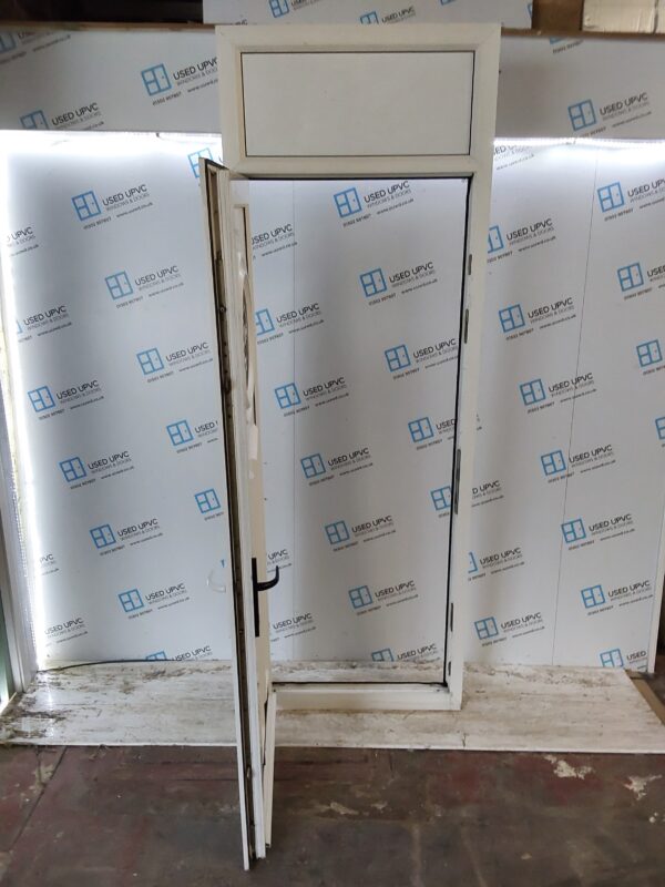 Used White Upvc Front Door And Toplight 860mm x 2495mm 0406 - Image 3