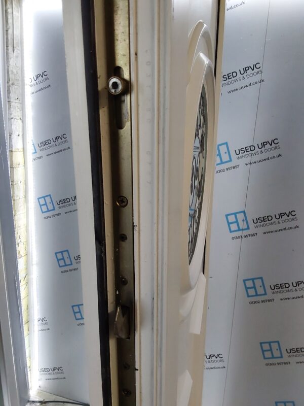 Used White Upvc Front Door And Toplight 860mm x 2495mm 0406 - Image 5