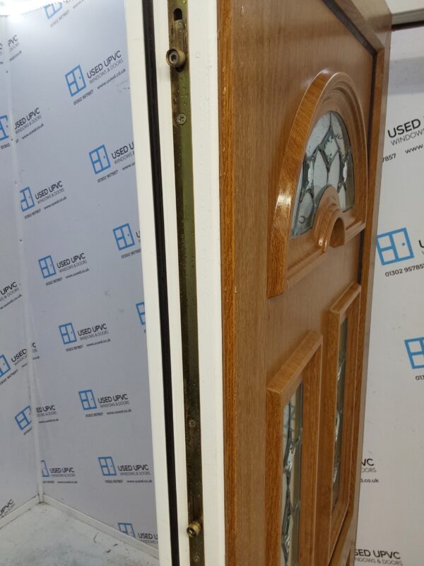 Used Oak Upvc Front Door 935mm x 2080mm (reduce to 885mm) 0706 - Image 4