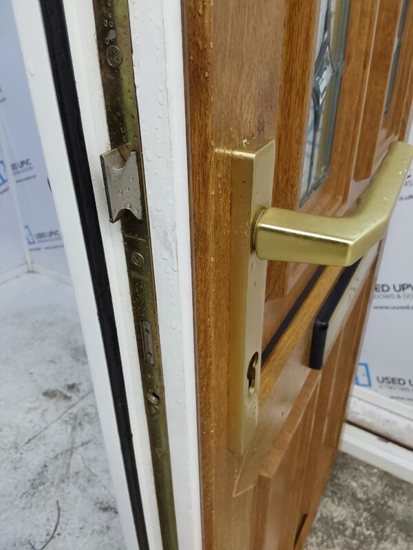 Used Oak Upvc Front Door 935mm x 2080mm (reduce to 885mm) 0706 - Image 5