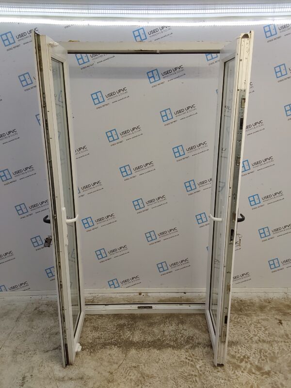 Used White Upvc French Doors 1195mm x 2125mm EA10 - Image 2