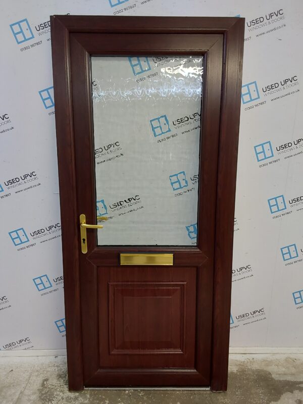 Used Rosewood Upvc Front Door 920mm x 2010mm (Reduce To 880mm) 0263