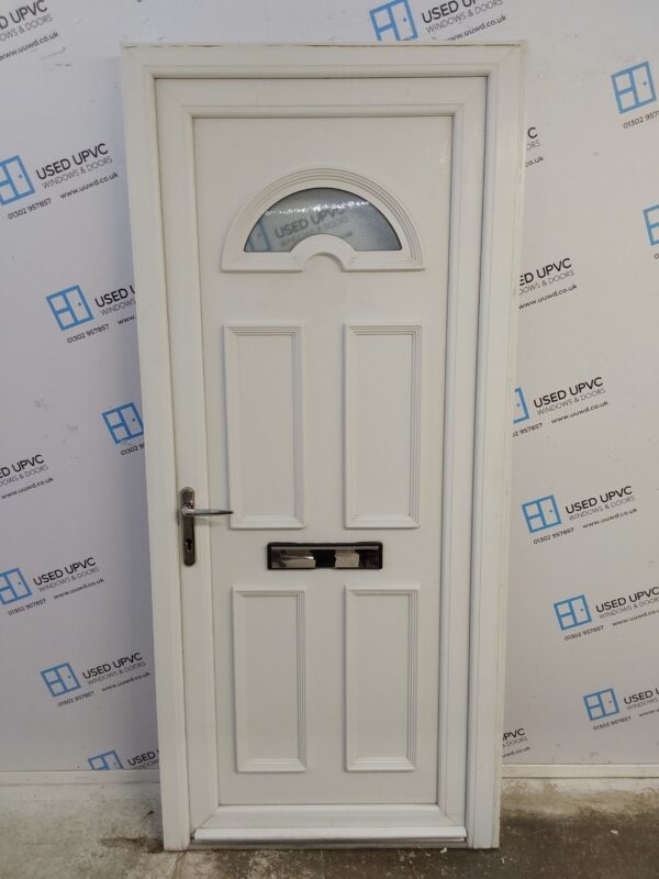 Used White Upvc Front Door 925mm x 2065mm (reduce to 905mm) C7D076