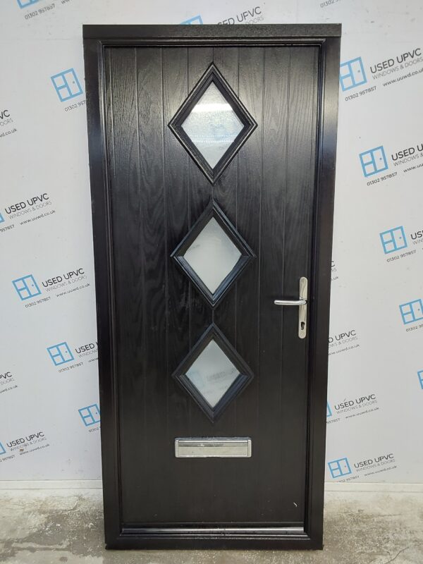 Used Black Composite Front Door 890mm x 2000mm 0040