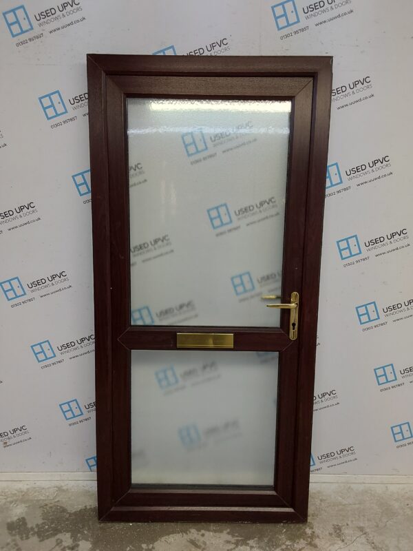 Used Rosewood Upvc Front Door 950mm x 1990mm 0492