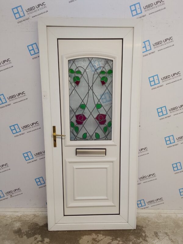 Used White Upvc Front Door 920mm x 2065mm (Reduce To 905mm) 0356