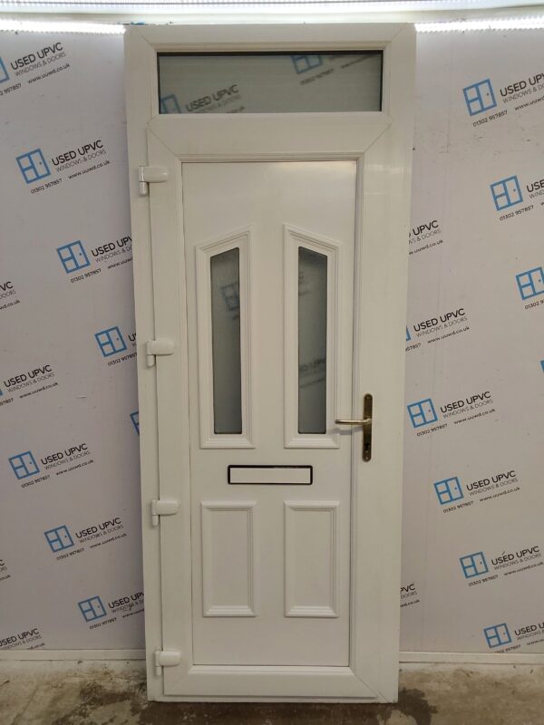 Used White Upvc Front Door And Toplight 930mm x 2360mm (reduce to 880mm) 0369 - Image 2