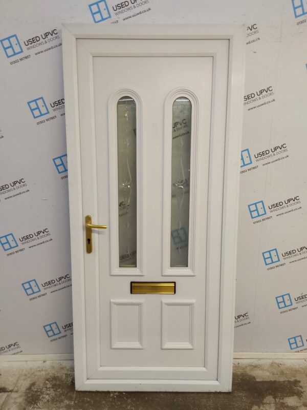 Used White Upvc Front Door 935mm x 2045mm (reduce to 920mm) C7D007