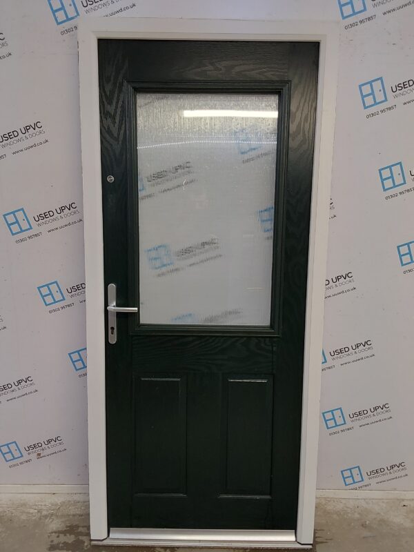 Used Green Composite Back Door 935mm x 2080mm 0579