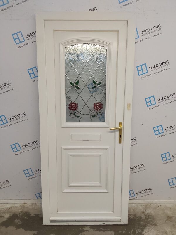 Used White Upvc Front Door 865mm x 2025mm 0475